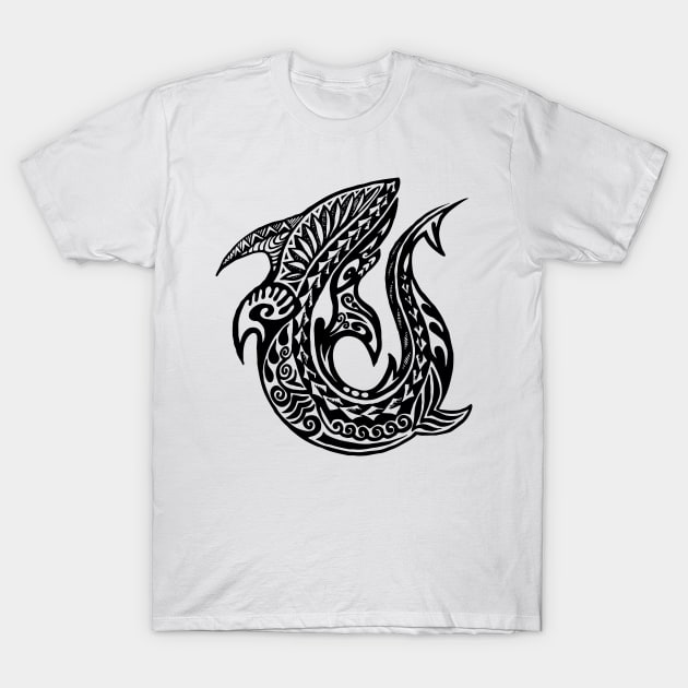 Shark Maori Tattoo T-Shirt by Kevan Hom